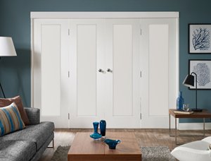 Freefold Pattern 10 (panelled) White Internal Folding Sliding Doors